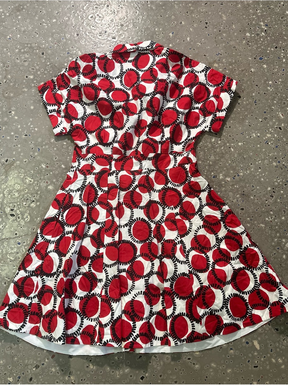 kate spade Red & White Circle-Print Shirt Dress - Picture 7 of 7